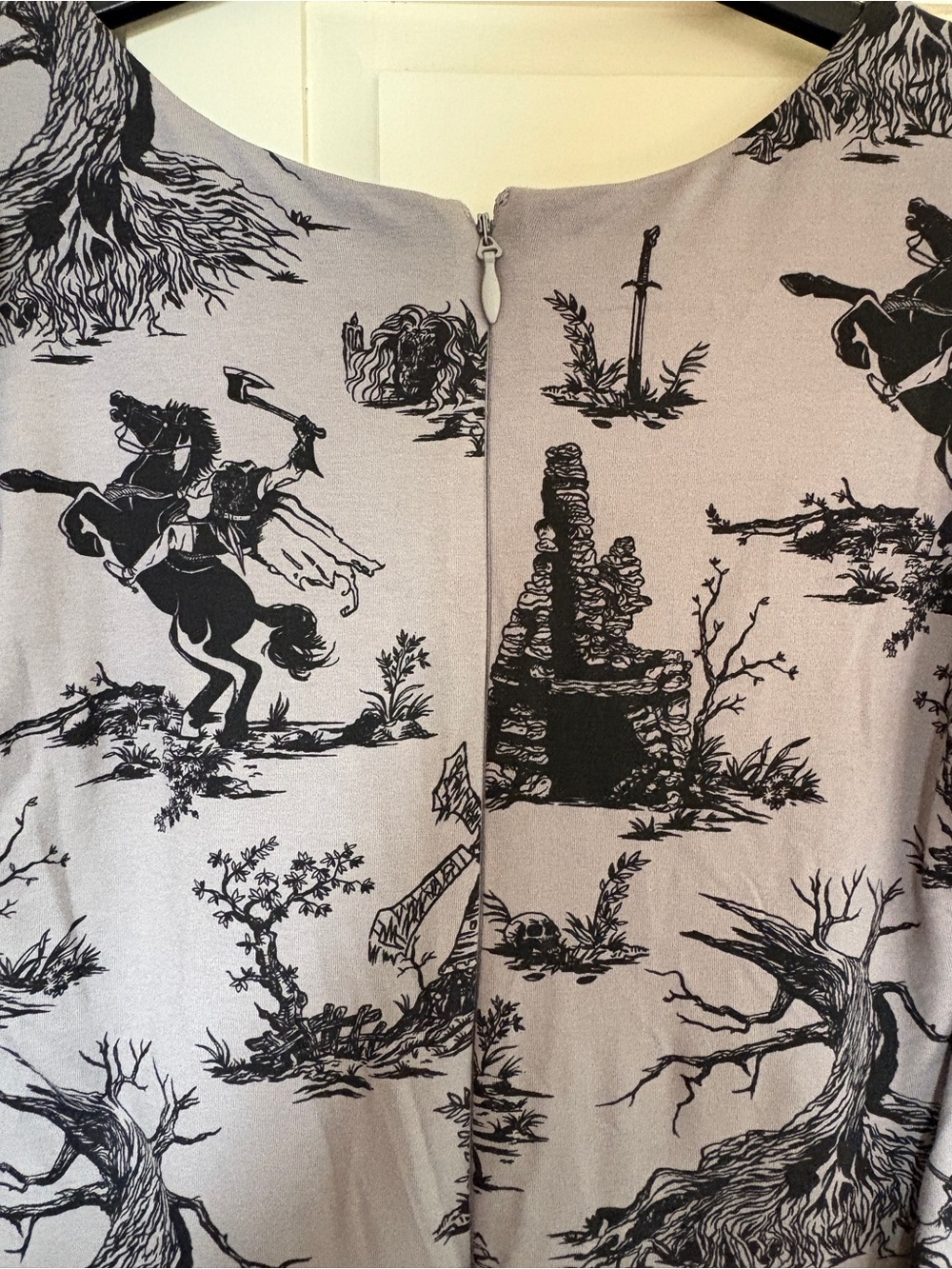 Le Femme En Noir Gothic Sleepy Hollow Halloween retro dress size L grey - Picture 8 of 8